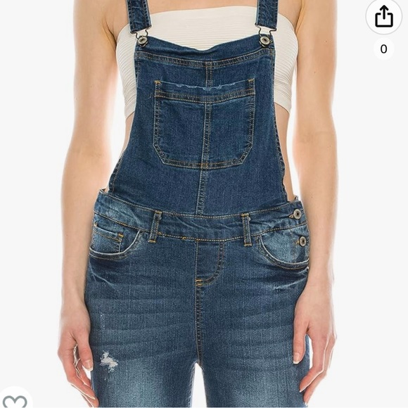 Love Tree Overalls Distressed Denim NWOT Medium - Picture 14 of 14